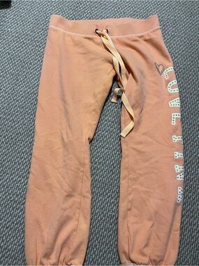 PINK Victoria's Secret Peach Drawstring Sweatpants with Side Logo